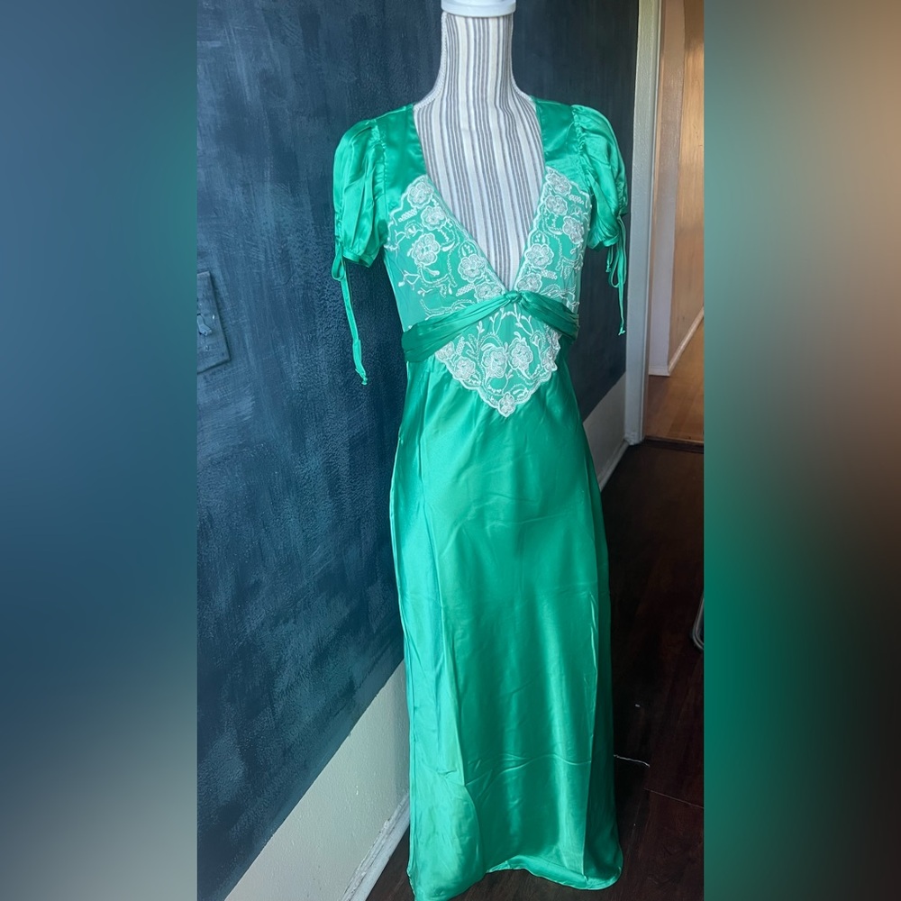 Free People Teal Lace Midi Dress